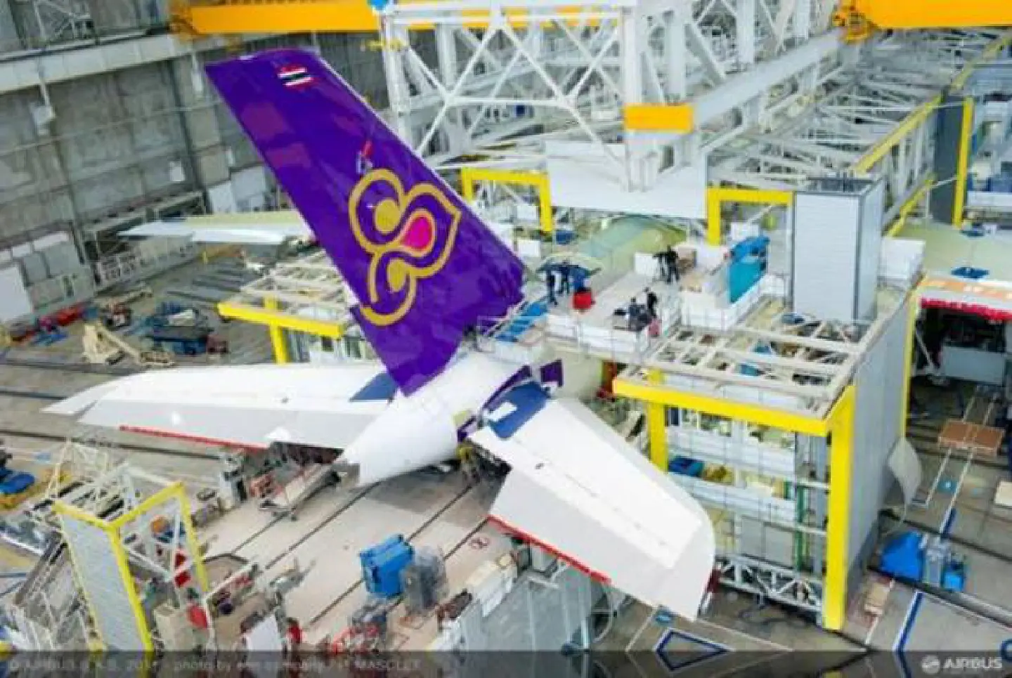 THAI's superjumbo undergoes final assembly THAI's superjumbo undergoes final assembly