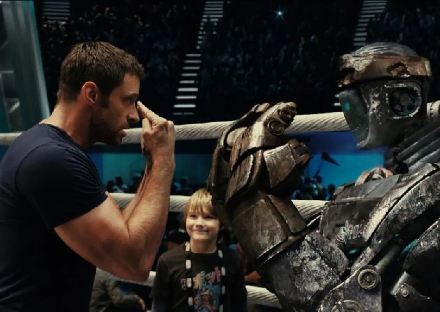 Jackman armoured in 'Real Steel'