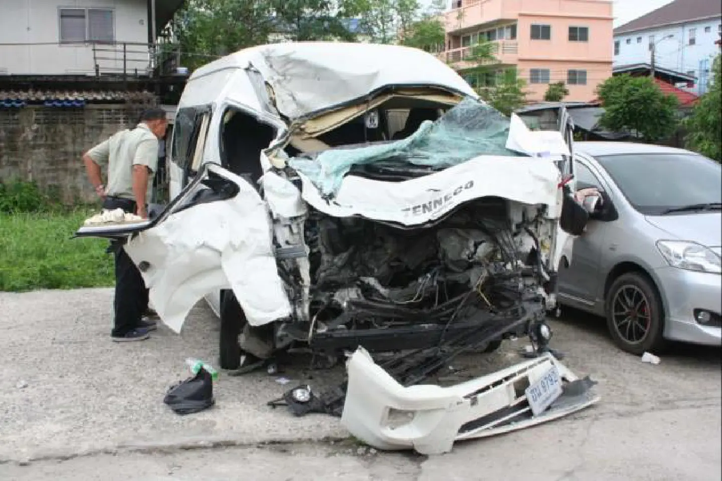 Two killed as vans crash Two killed as vans crash