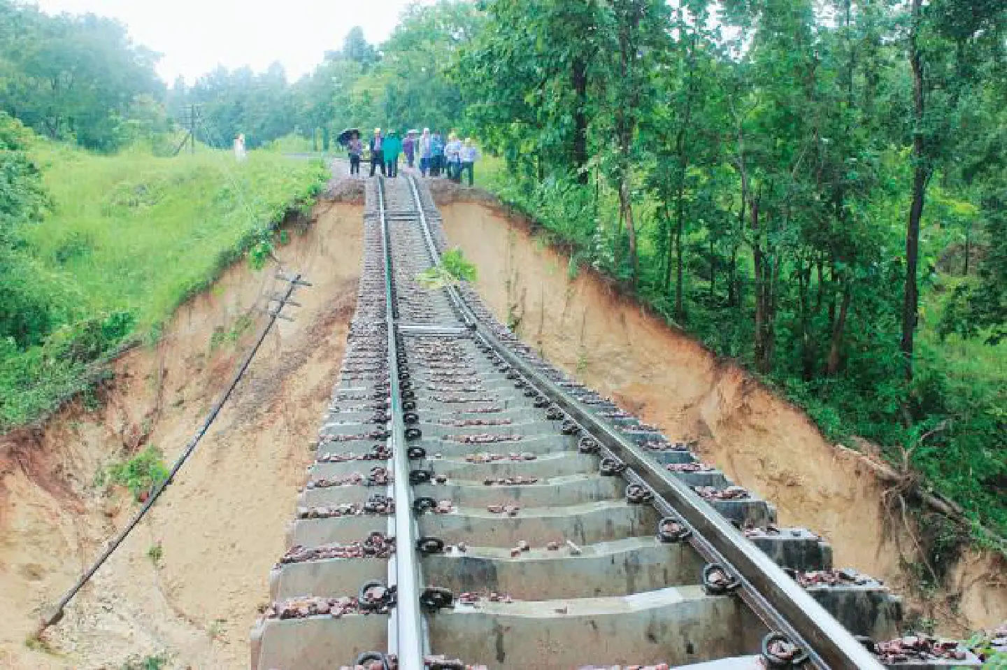 Trains in North stopped as wet causes sinkhole