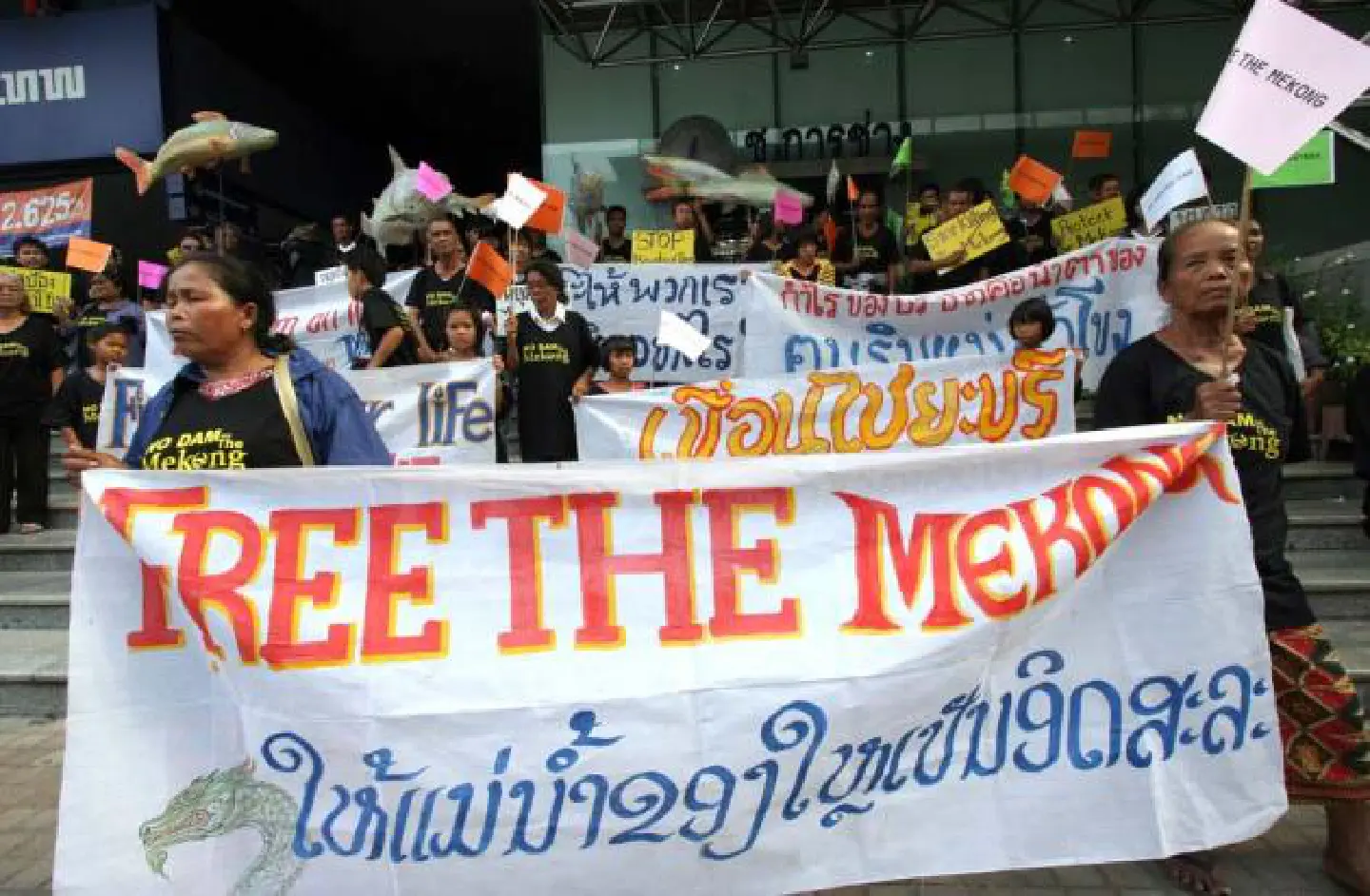 Mekong river dam will kill us : protesters tell PM Mekong river dam will kill us : protesters tell PM