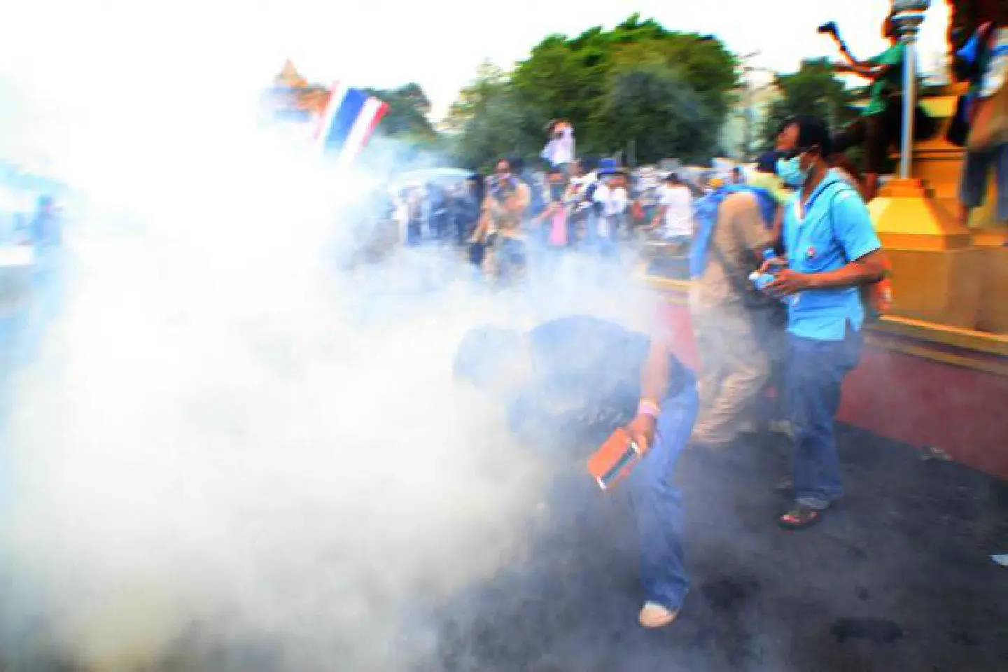 Police defend tear gas firings Police defend tear gas firings