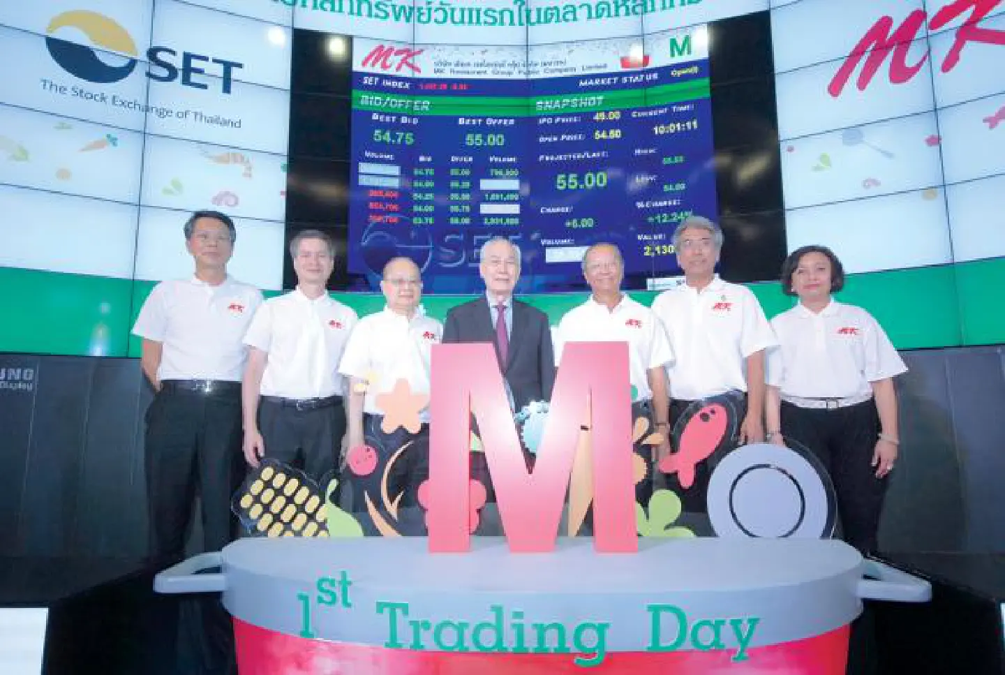 MK shares end day higher than IPO on SET debut