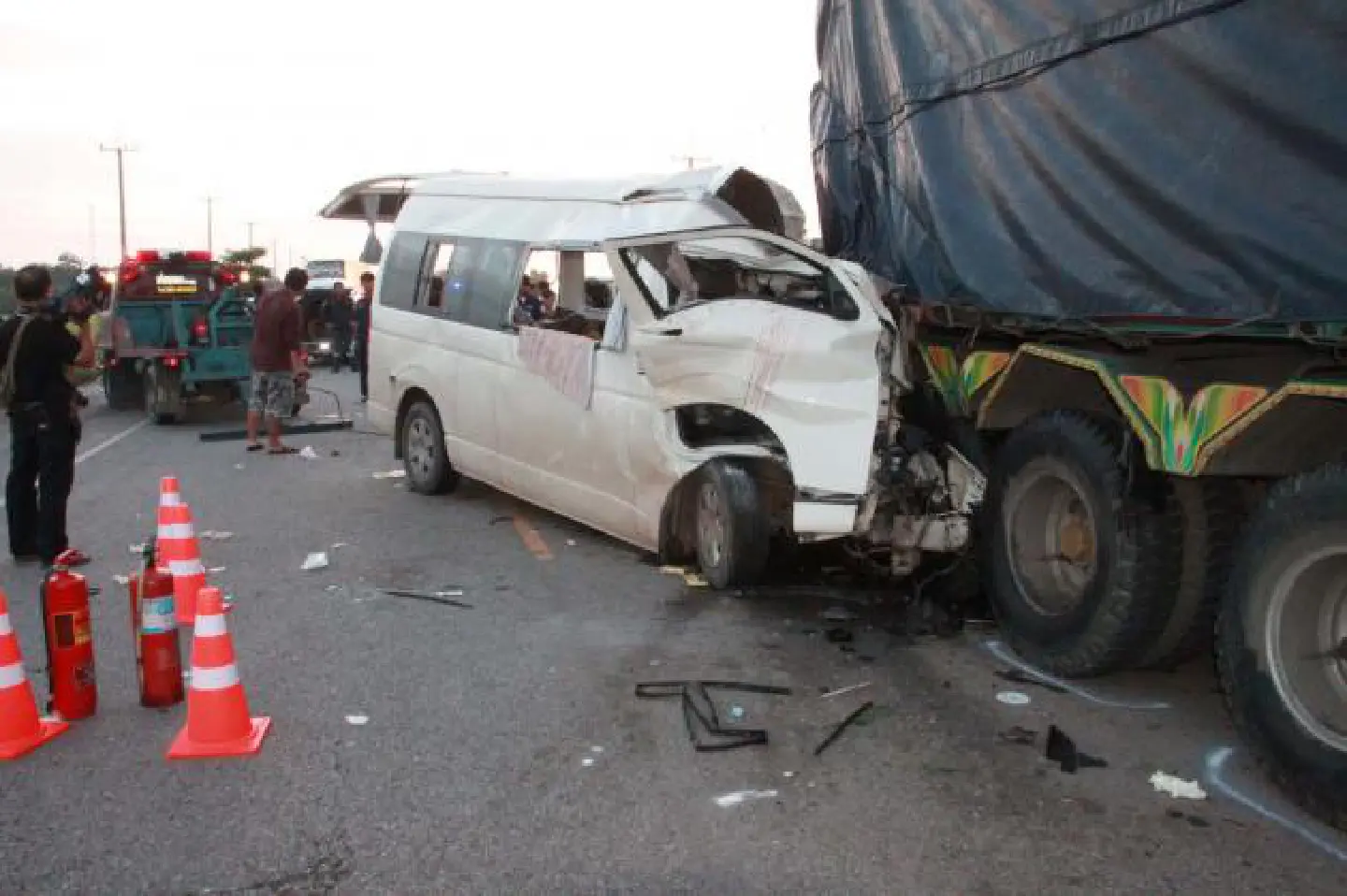Illegal van crashes into truck, 9 killed Illegal van crashes into truck, 9 killed