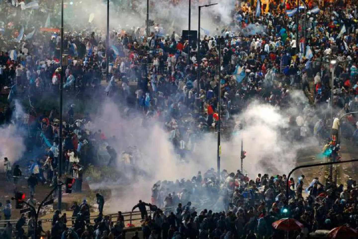 Police disperse World Cup protest with tear gas Police disperse World Cup protest with tear gas