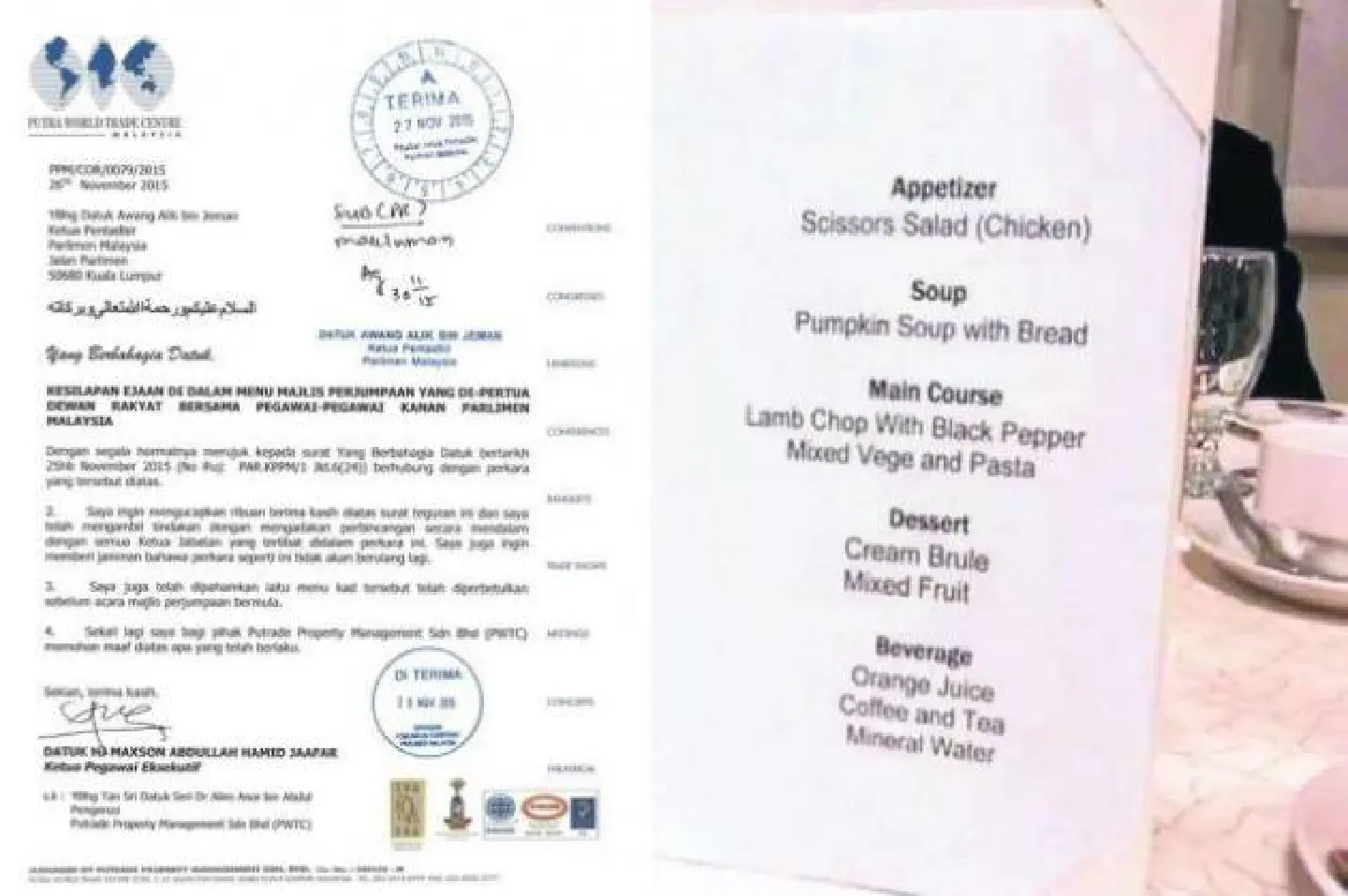 Caterers apologise over "scissors salad" mistake