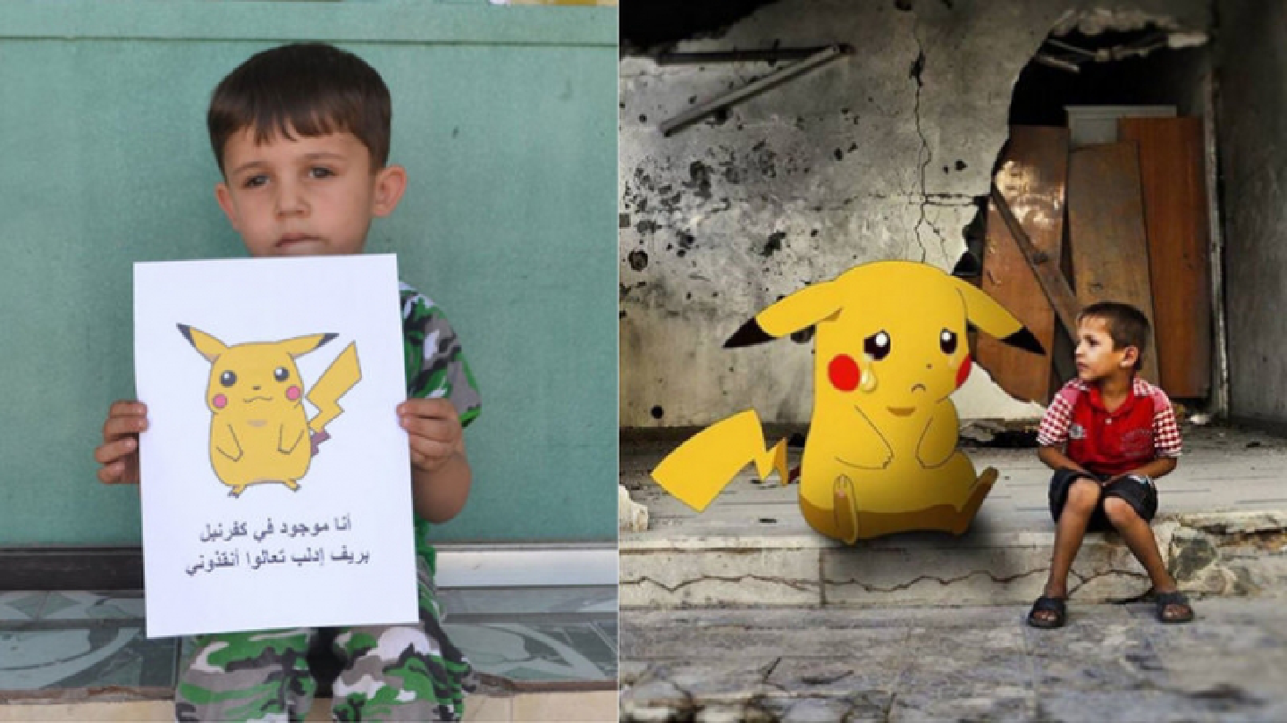 Syrian children turn to Pokemon Go to ask people to save them Syrian children turn to Pokemon Go to ask people to save them