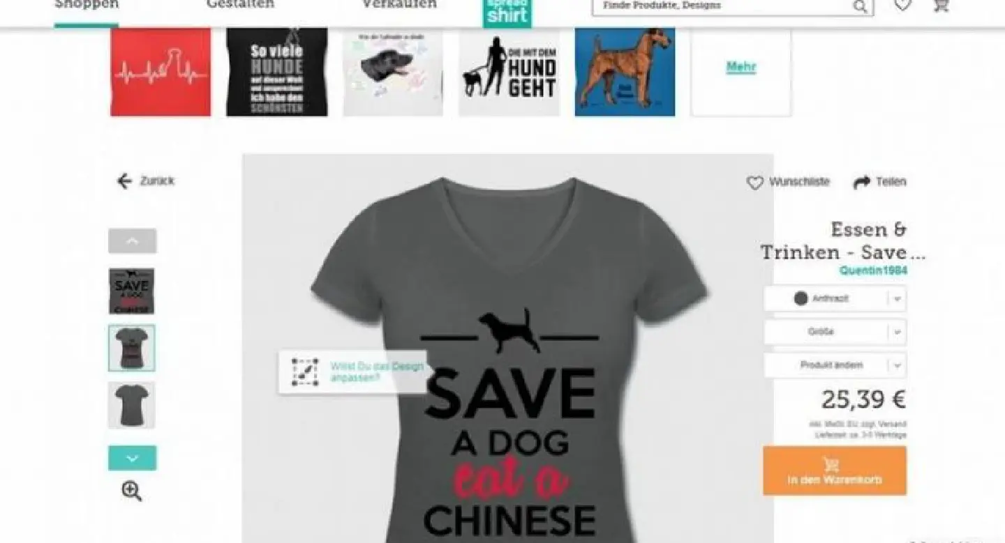 China Embassy in Berlin calls on company to halt sale of 'insulting' T-shirts China Embassy in Berlin calls on company to halt sale of 'insulting' T-shirts