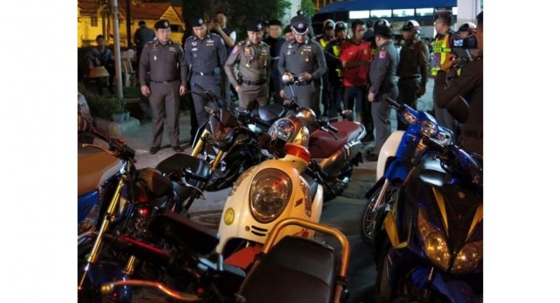40 young road racers rounded up from Bangkok streets