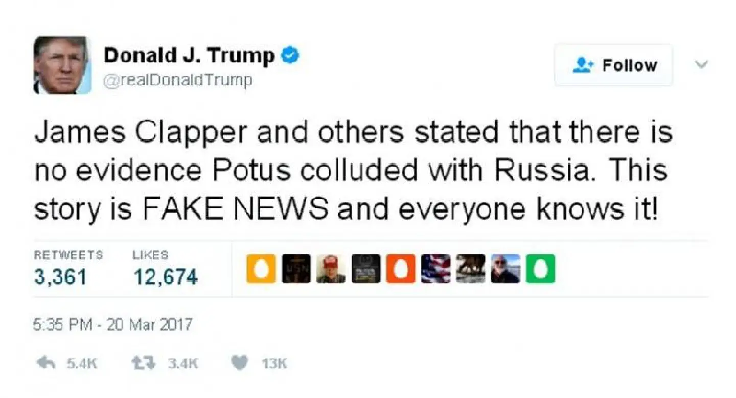 Trump tweets hearing on Russia allegations 'fake news' Trump tweets hearing on Russia allegations 'fake news'