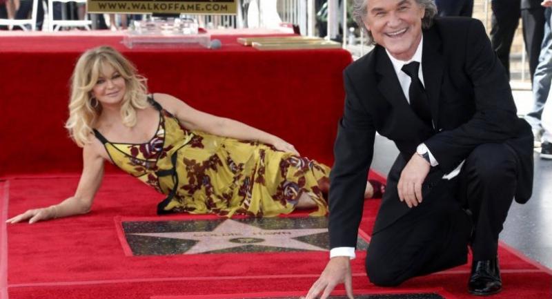 Goldie Hawn Kurt Russell Get Hollywood Stars