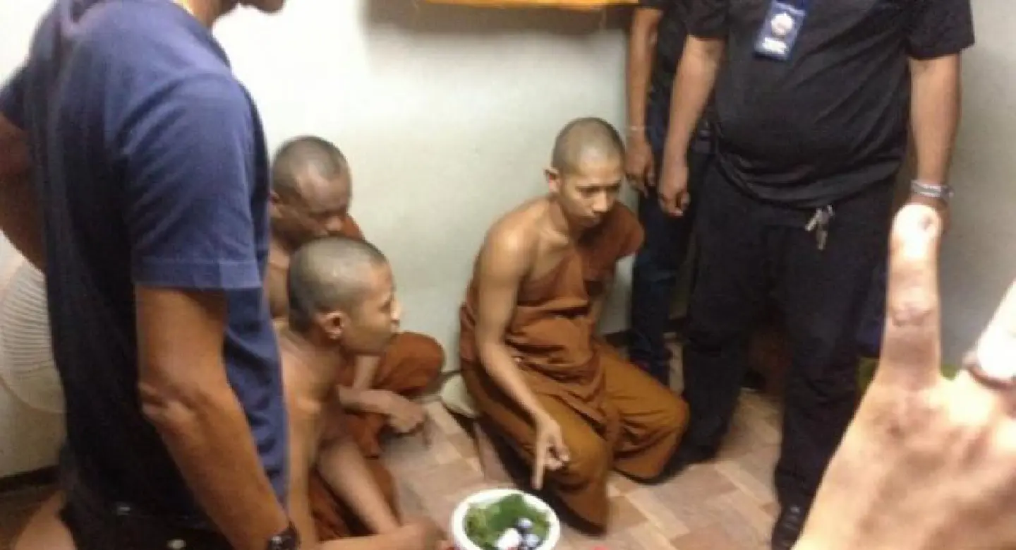 Three monks defrocked, arrested for alleged drug dealing Three monks defrocked, arrested for alleged drug dealing