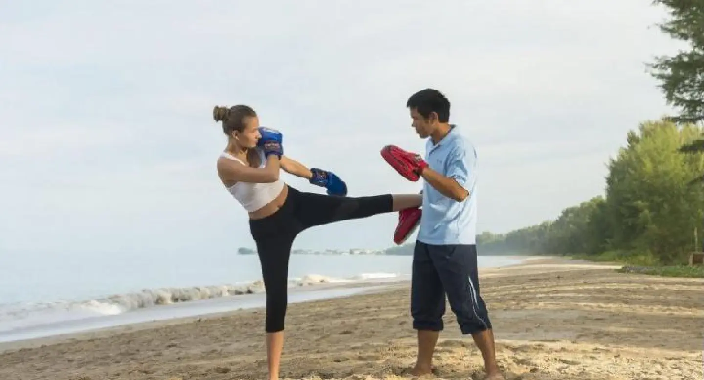 Kick boxing in the sun