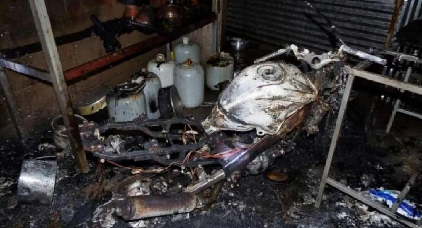 Motorbike in Phuket worker's kitchen explodes, reaps big damage in Thalang Motorbike in Phuket worker's kitchen explodes, reaps big damage in Thalang