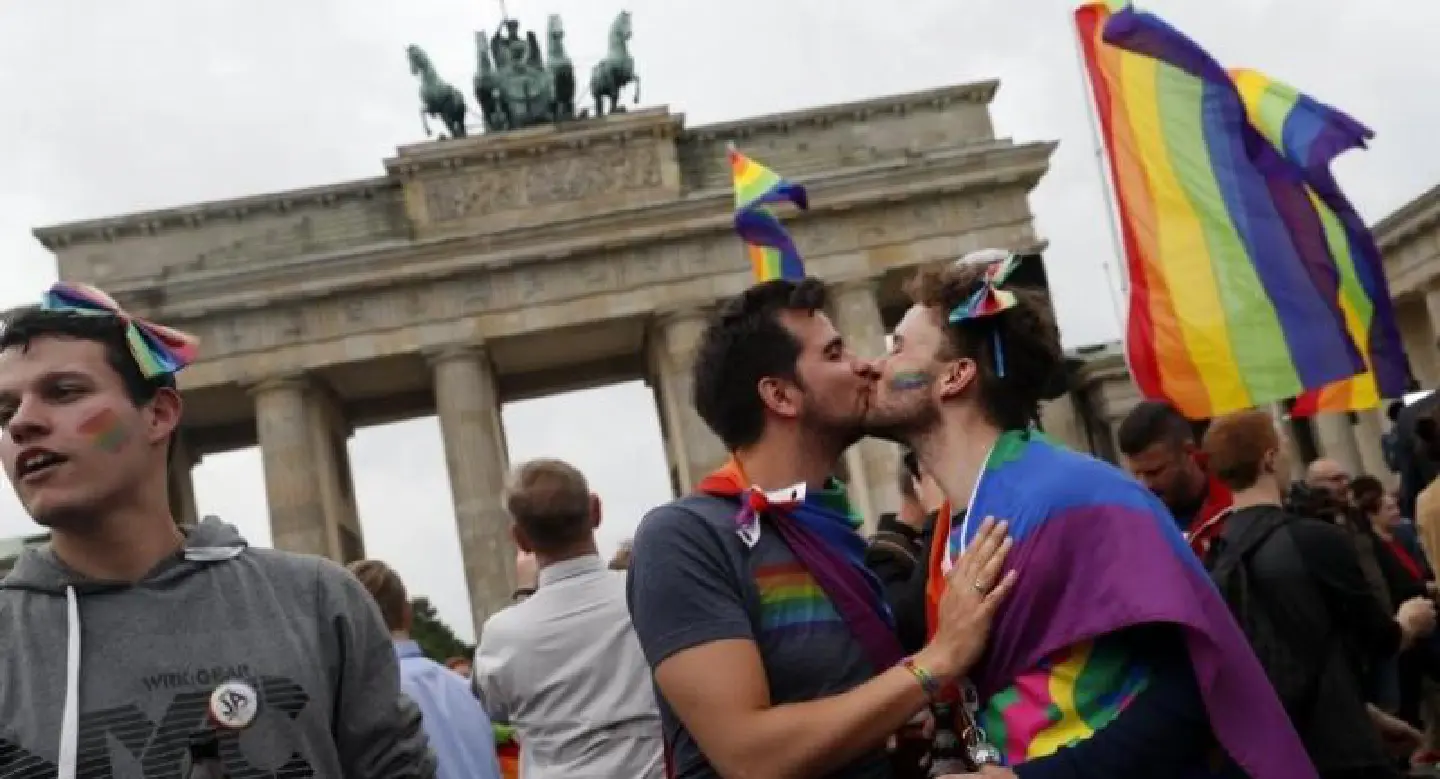 Rainbow flags, bubbly to cheer German gay marriage vote
