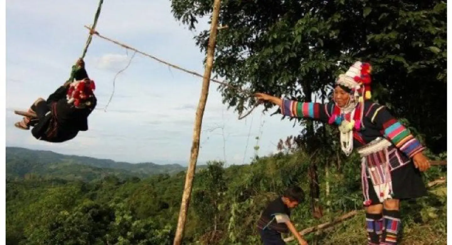 Akha women get into the New Year swing Akha women get into the New Year swing