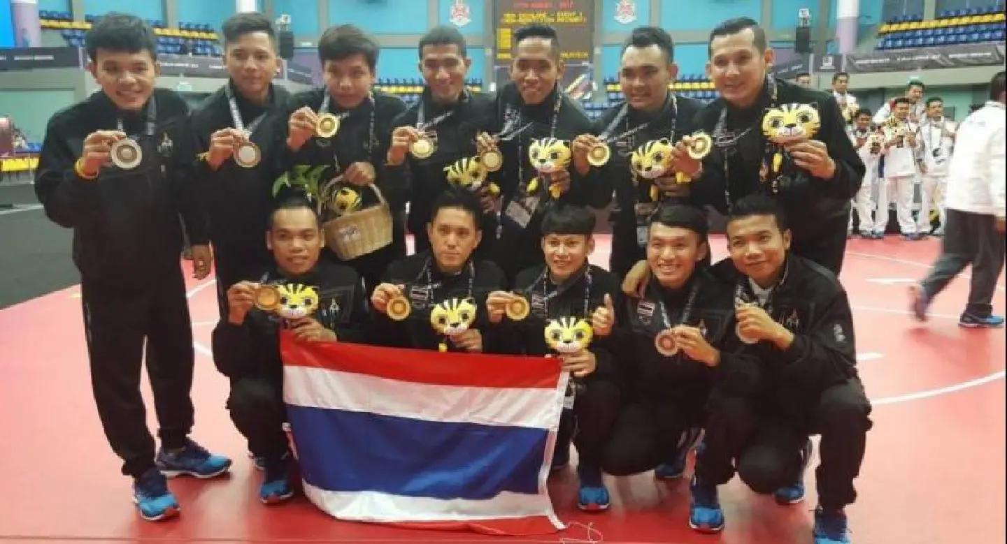 Men's chinlone event 1 team win 1st KL SEA Games for Thailand Men's chinlone event 1 team win 1st KL SEA Games for Thailand