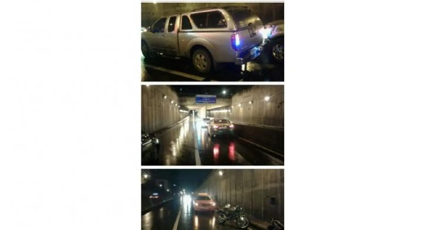Seven-car pile-up in Huai Khwang tunnel Seven-car pile-up in Huai Khwang tunnel