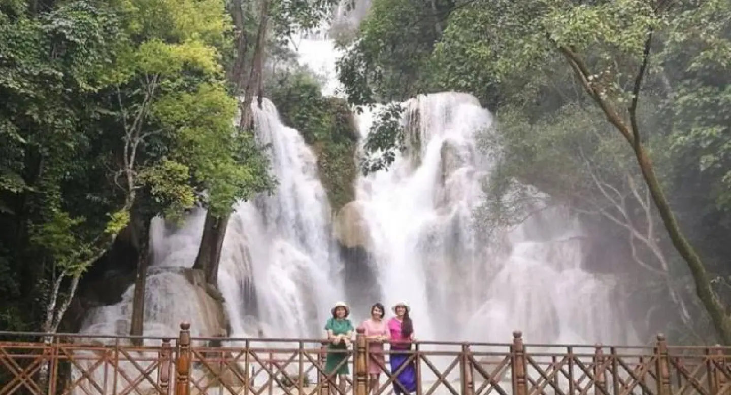 Luang Prabang waterfall makes an even bigger splash in the rainy season Luang Prabang waterfall makes an even bigger splash in the rainy season
