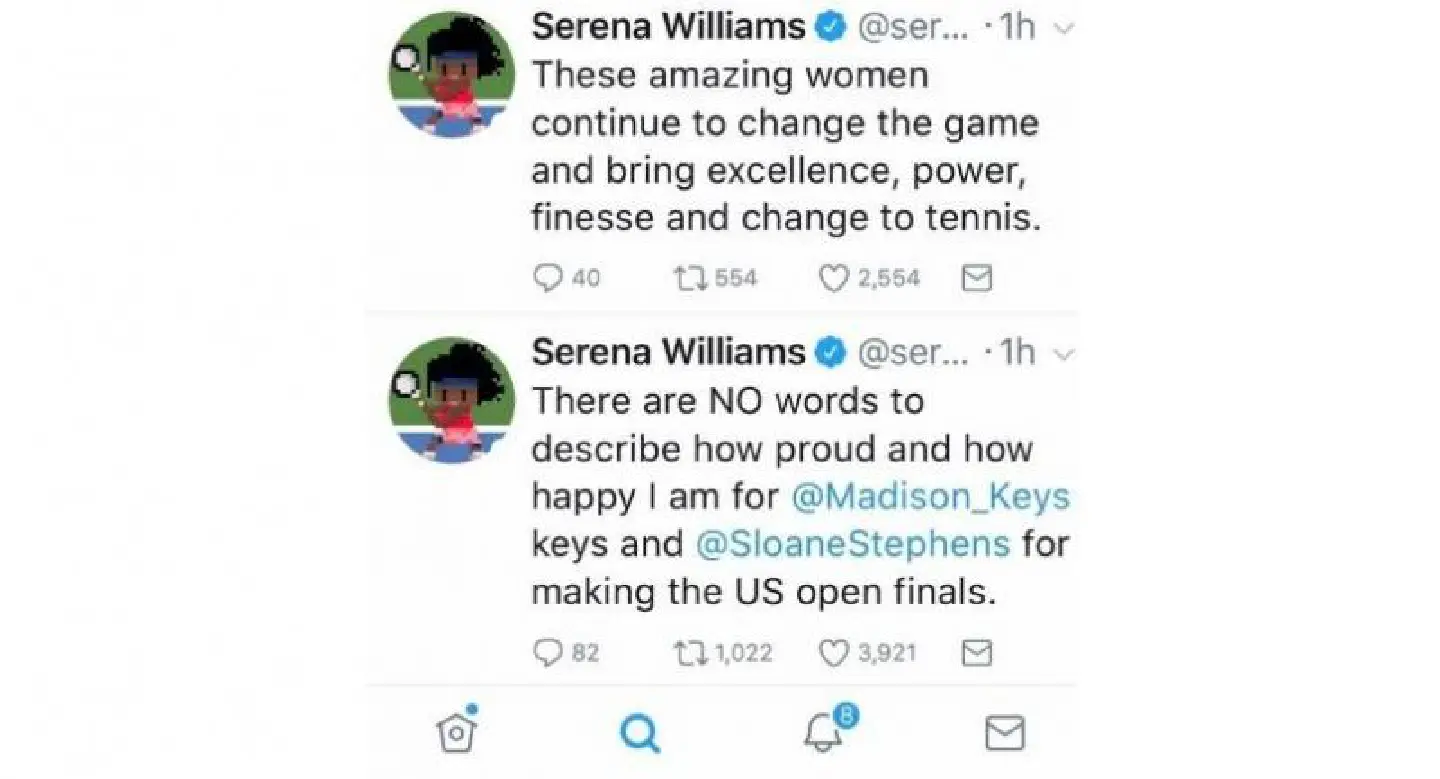 Serena ends silence, praises US Open runs of Keys, Stephens Serena ends silence, praises US Open runs of Keys, Stephens