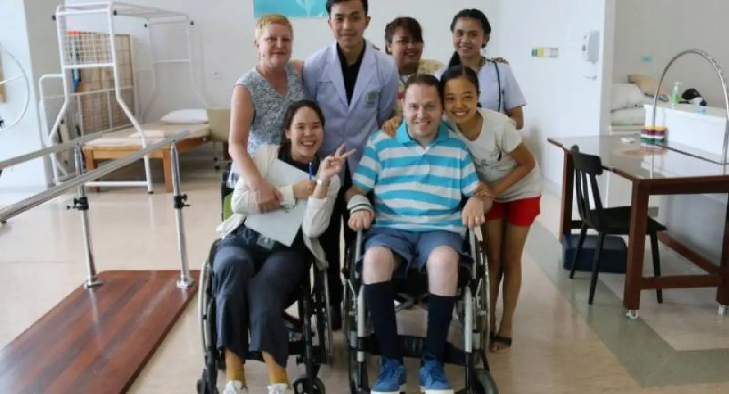 ‘Nong Than’ leads the way from her wheelchair ‘Nong Than’ leads the way from her wheelchair