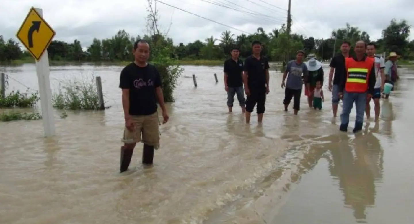 Homes and farmland flooded in Buri Ram Homes and farmland flooded in Buri Ram