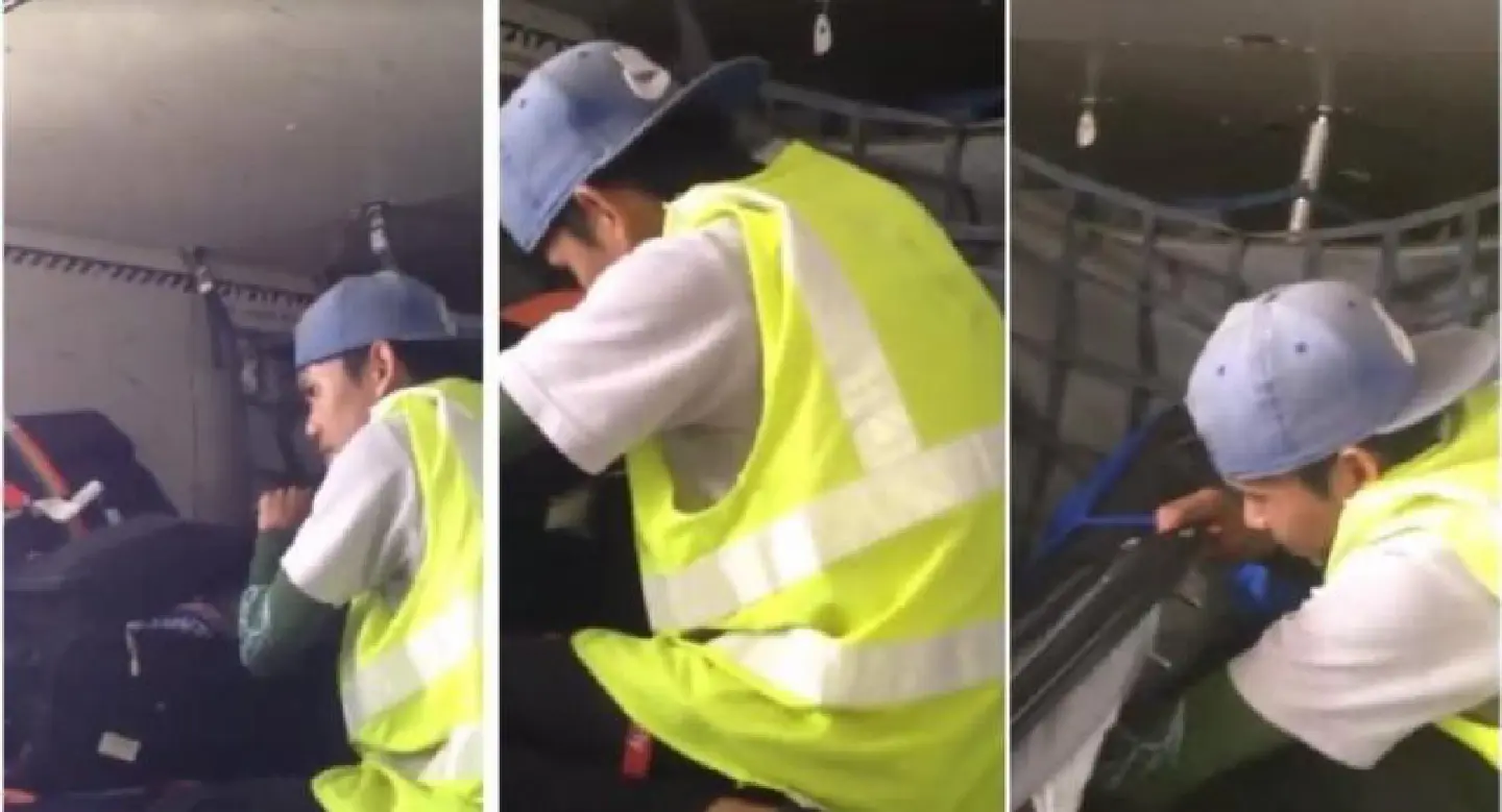 Baggage handler caught stealing from luggage