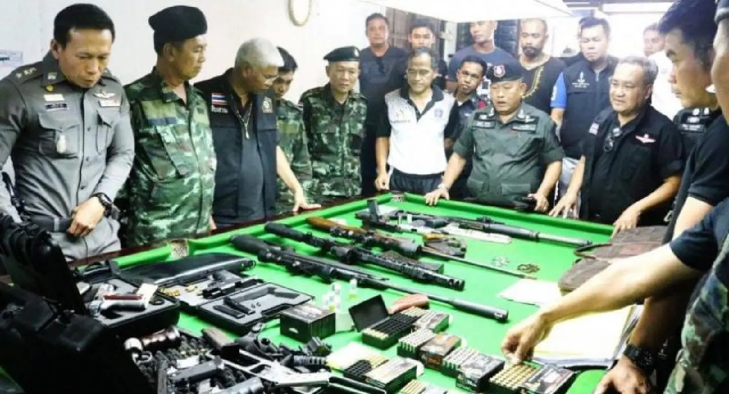 Guns, loan contracts seized in snooker club raid Guns, loan contracts seized in snooker club raid