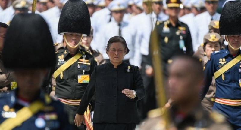 HRH Princess Maha Chakri Sirindhorn attends the final dress rehearsal procession for the Collection of the Royal Relics and the Royal Ashes at Sanam Luang ceremonial ground on Sunday. Nation/Chalinee Thirasupa