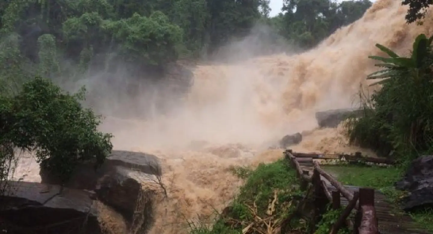 Waterfall shut to visitors, area at risk of flooding Waterfall shut to visitors, area at risk of flooding