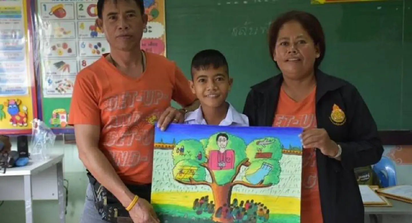 Disabled boy continues achievement with painting contest win