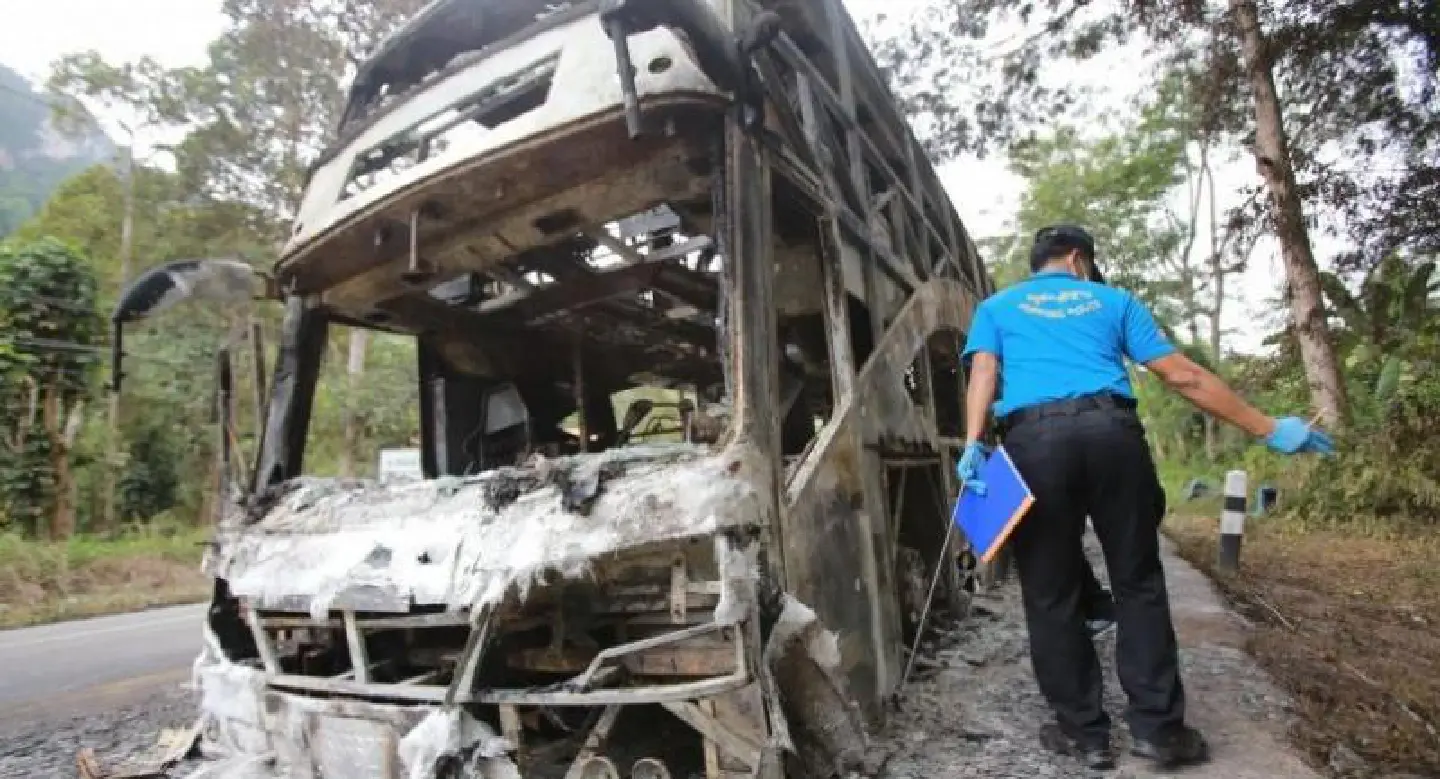 Extortion angle probed in Yala bus arson Extortion angle probed in Yala bus arson