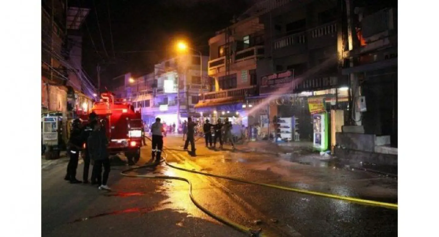 Pattaya apartment fire starts with a bang Pattaya apartment fire starts with a bang