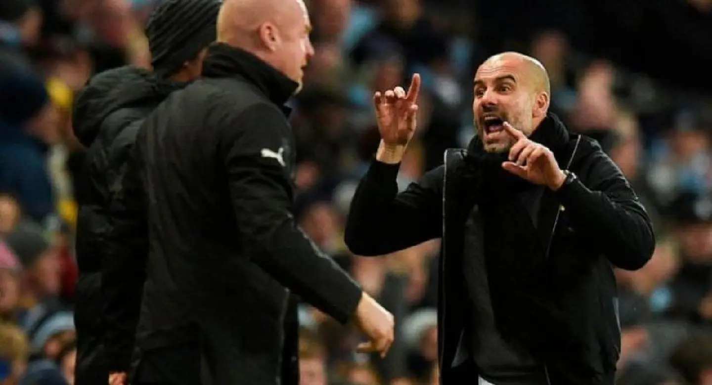 Guardiola apologises to Dyche after touchline row Guardiola apologises to Dyche after touchline row
