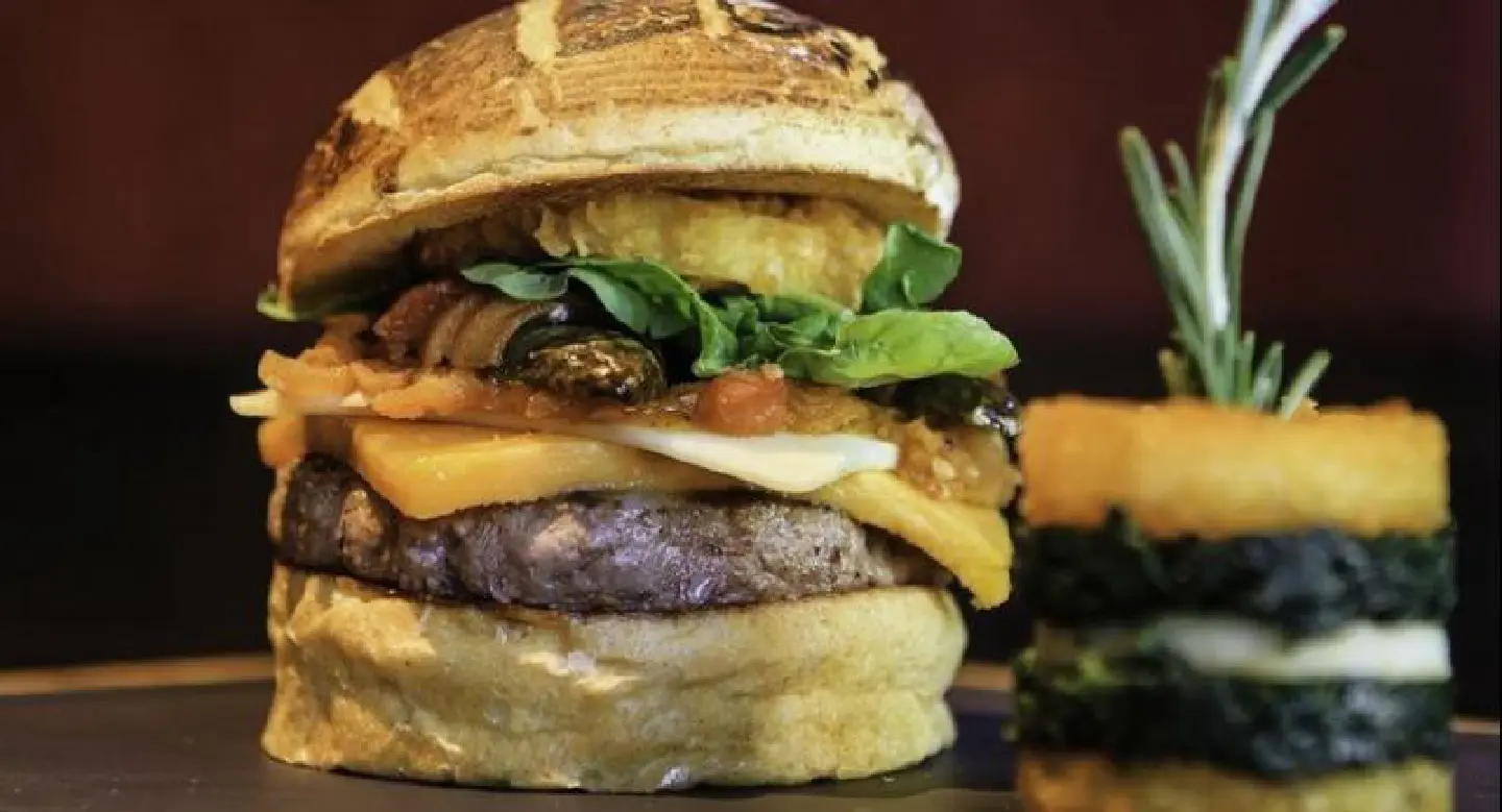 A juicy bite of burger A juicy bite of burger