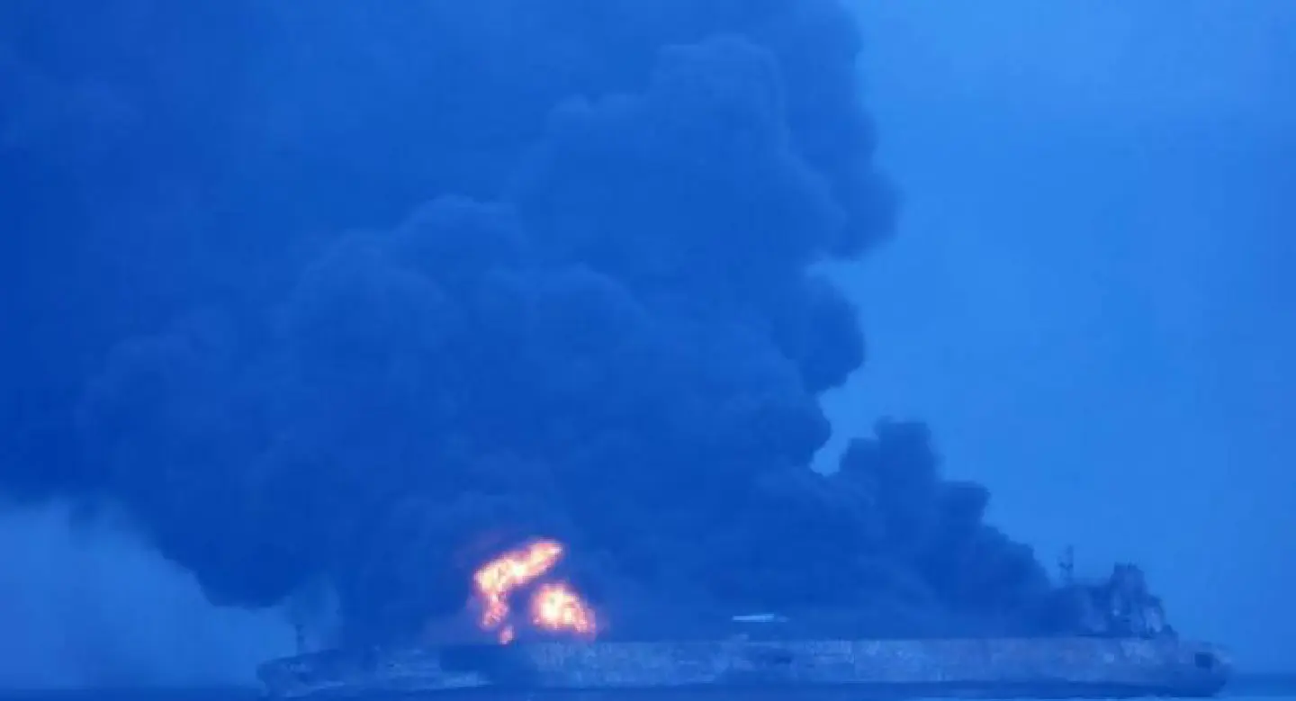 Tanker ablaze, 32 missing after collision off China coast Tanker ablaze, 32 missing after collision off China coast