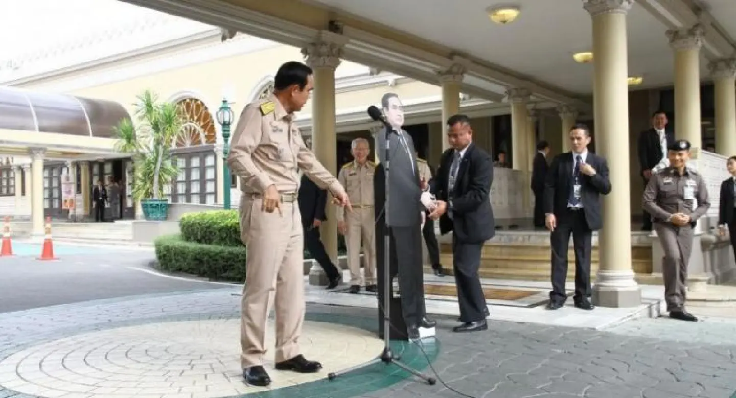 Prayut defers questions to his cutout twin