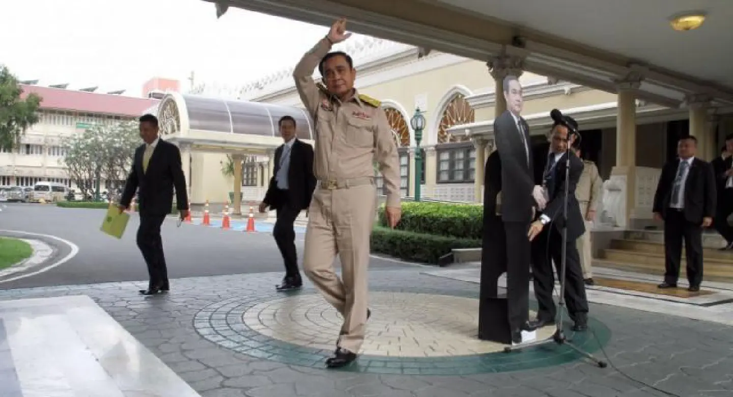Prayut defers questions to cardboard PM Prayut defers questions to cardboard PM