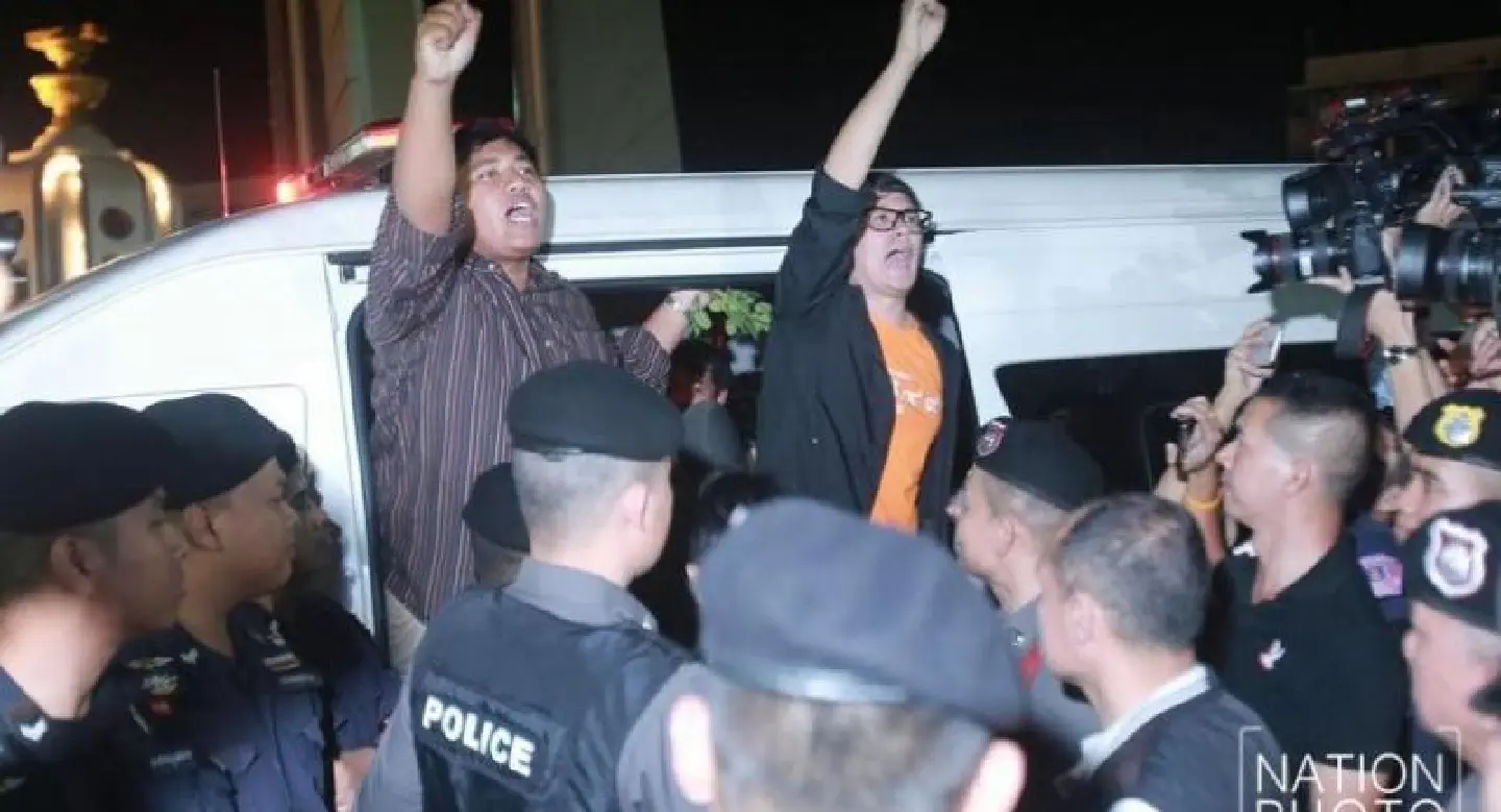 Wanted activists attend rally and surrender to police Wanted activists attend rally and surrender to police