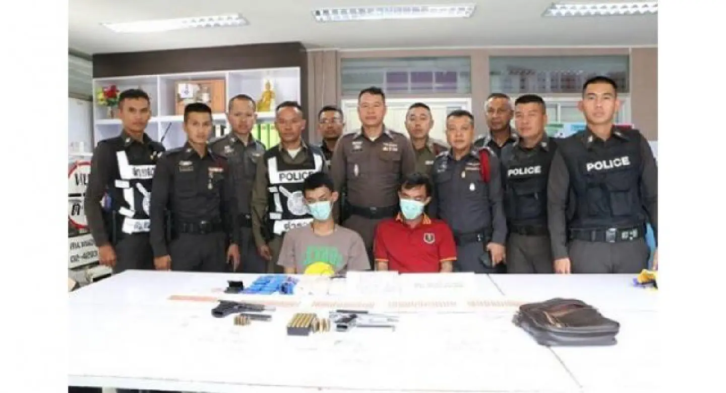 Two arrested at Bangkok apartment with meth, guns Two arrested at Bangkok apartment with meth, guns