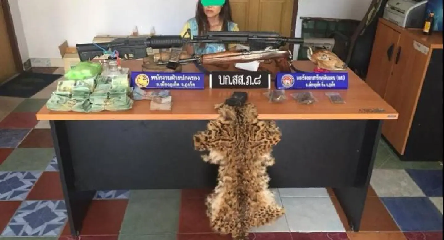 Woman arrested after drugs, weapons, animal carcasses found in Phuket Woman arrested after drugs, weapons, animal carcasses found in Phuket