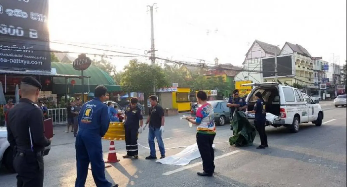 Russian tourist struck and killed crossing Pattaya road Russian tourist struck and killed crossing Pattaya road