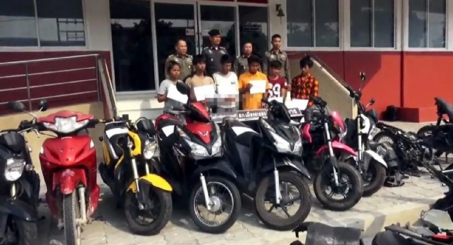 Cambodian alleged motorcycle thieves busted in Rayong Cambodian alleged motorcycle thieves busted in Rayong