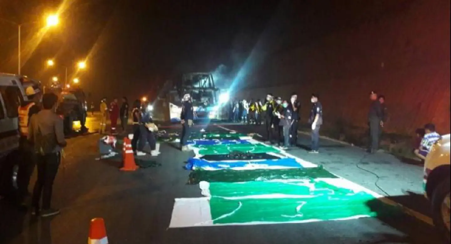 Bodies of Tak bus-fire victims being sent 150km for identification Bodies of Tak bus-fire victims being sent 150km for identification
