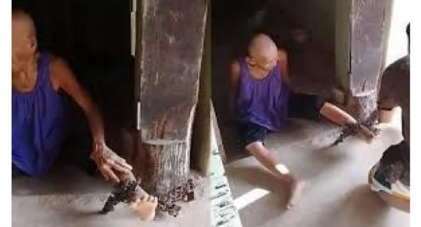 Elderly woman chained up in Chachoengsao to stop her wandering