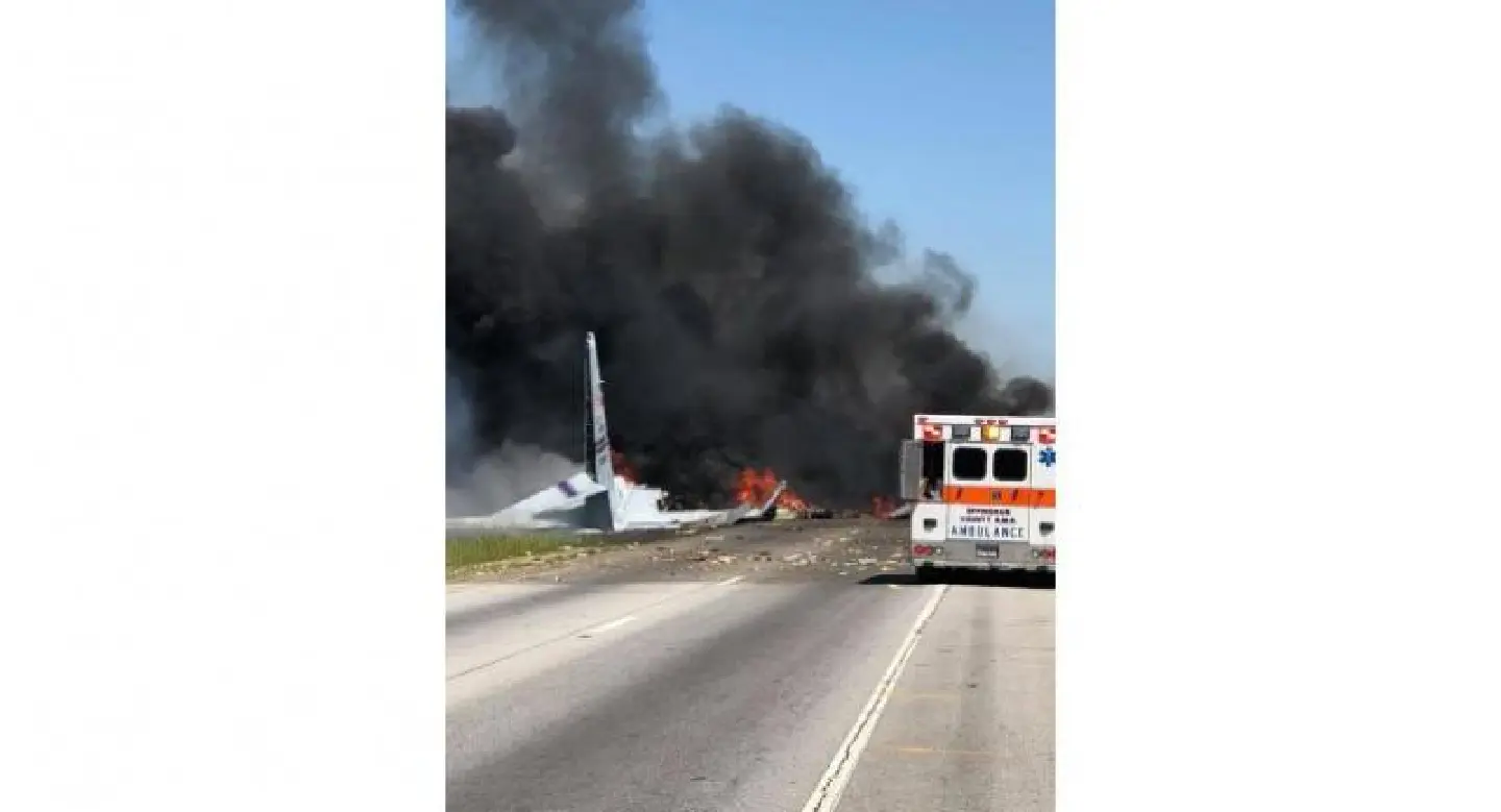 Nine aboard US military plane destroyed in fiery crash