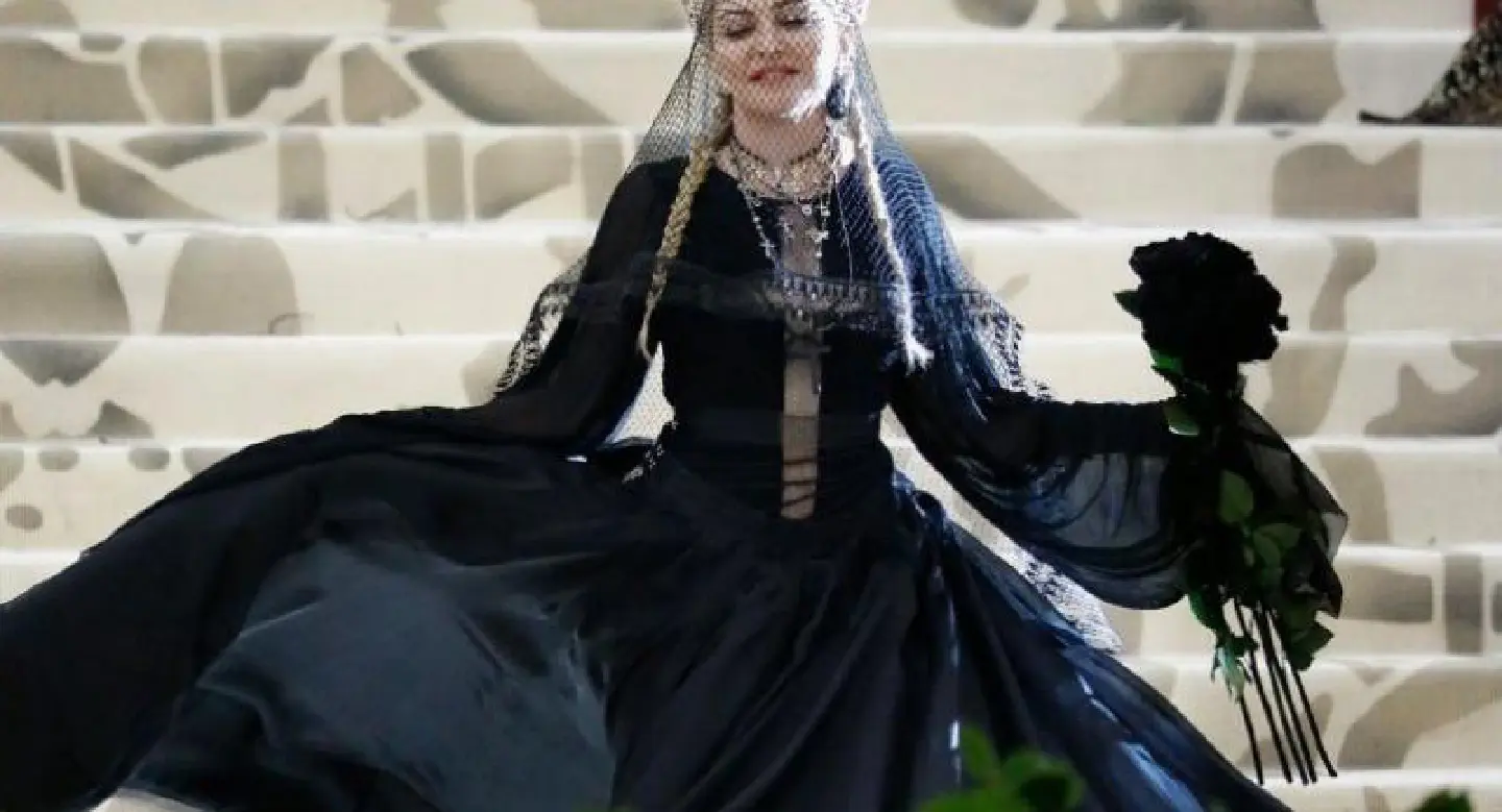 Indonesian designer Rinaldy Yunardi crowns Madonna at Met Gala in New York Indonesian designer Rinaldy Yunardi crowns Madonna at Met Gala in New York