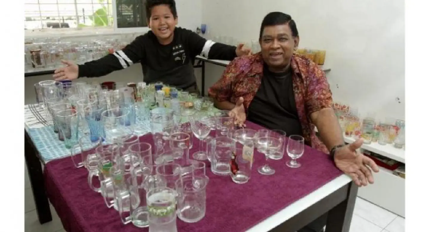 Malaysian collector Joshua Arulselvan has 700 glasses to drink with