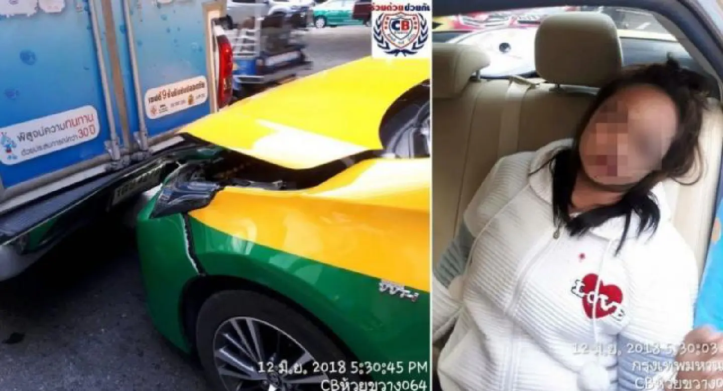 Eye-liner punctures eyeball in taxi crash