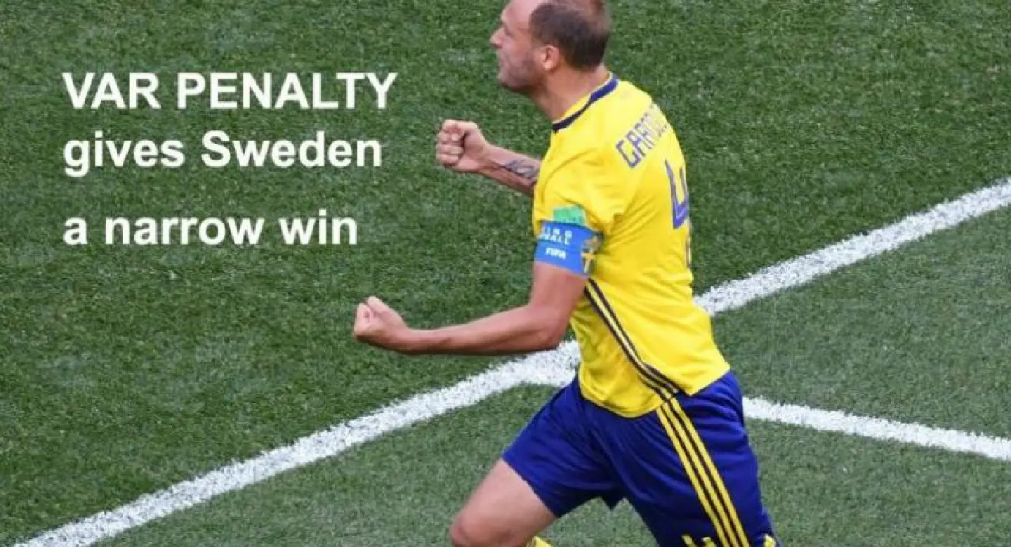 VAR penalty gives Sweden a narrow win over South Korea VAR penalty gives Sweden a narrow win over South Korea